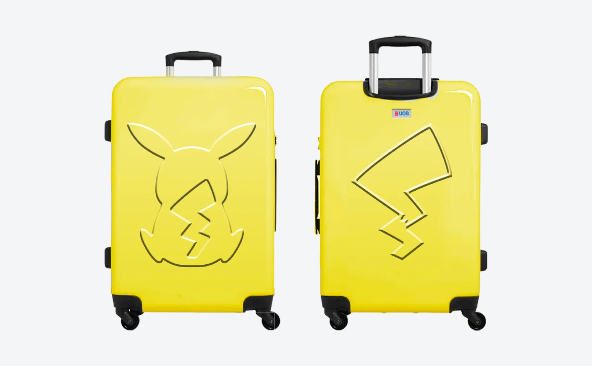 Custom hard-shell luggage.